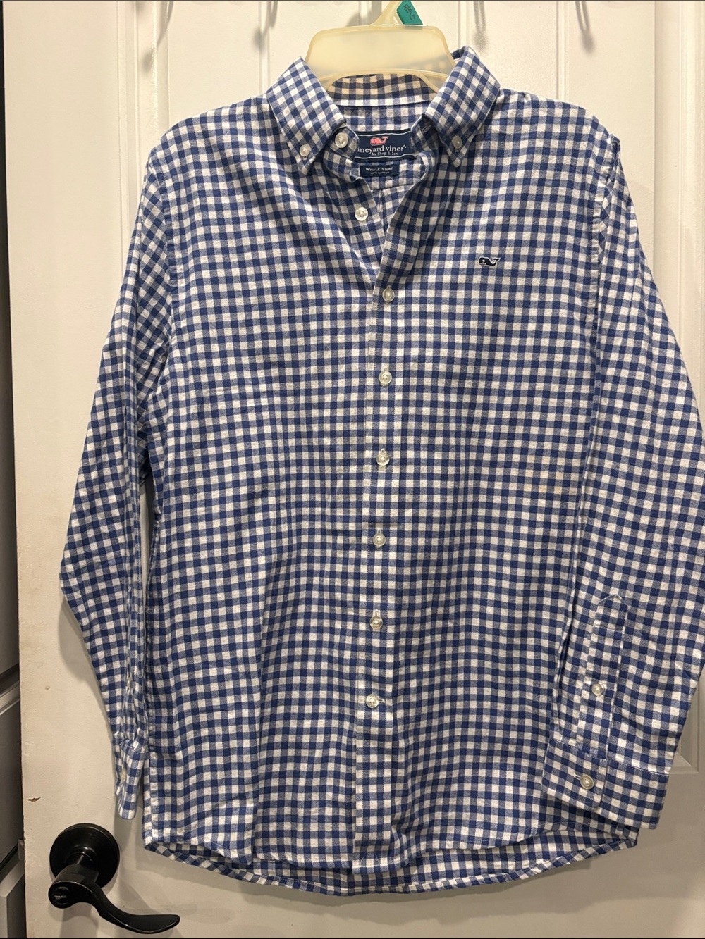Vineyard Vines Blue and White Gingham Button-Down Shirt children’s L(16) NWOT